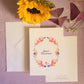carte postale couronne de fleurs poétique joyeux anniversaire