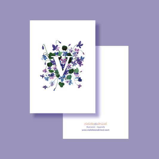 Carte (+ enveloppe)  Violette